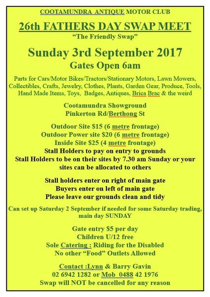 26th Fathers Day Swap Meet flyer