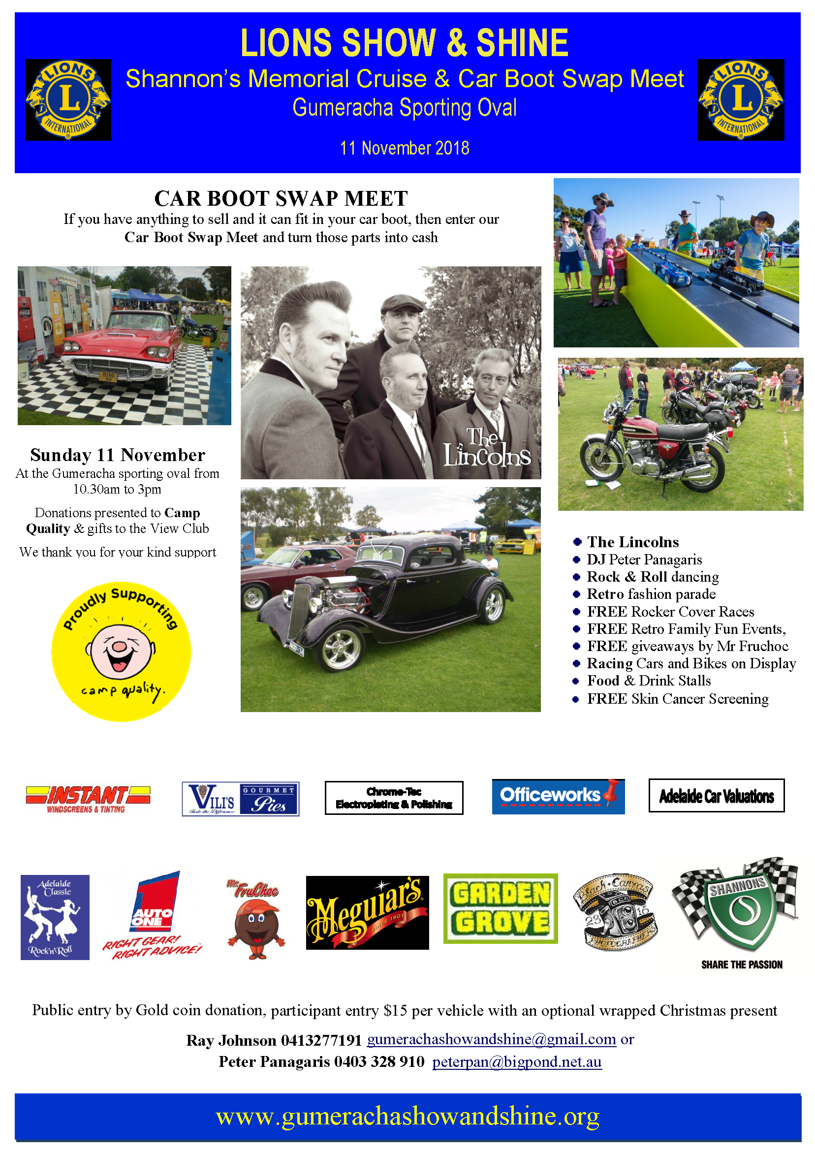 Lions Gumeracha Show & Shine Flyer